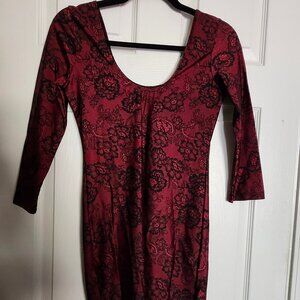 Vampire Red Gothic Bodycon Dress